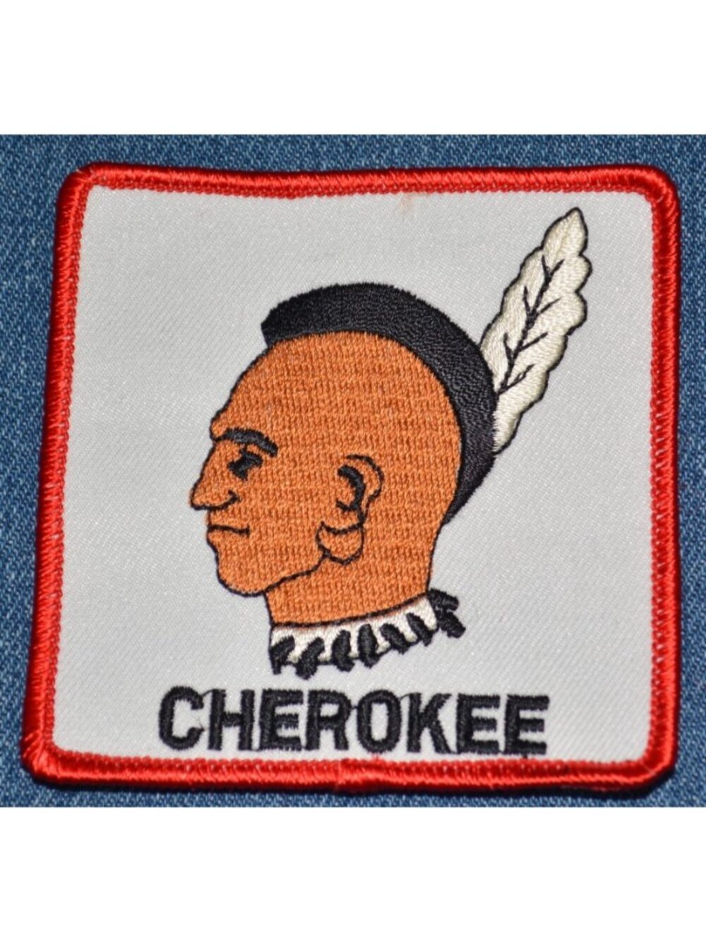 Original 90s Vintage CHEROKEE 3" Patch Native American Chief